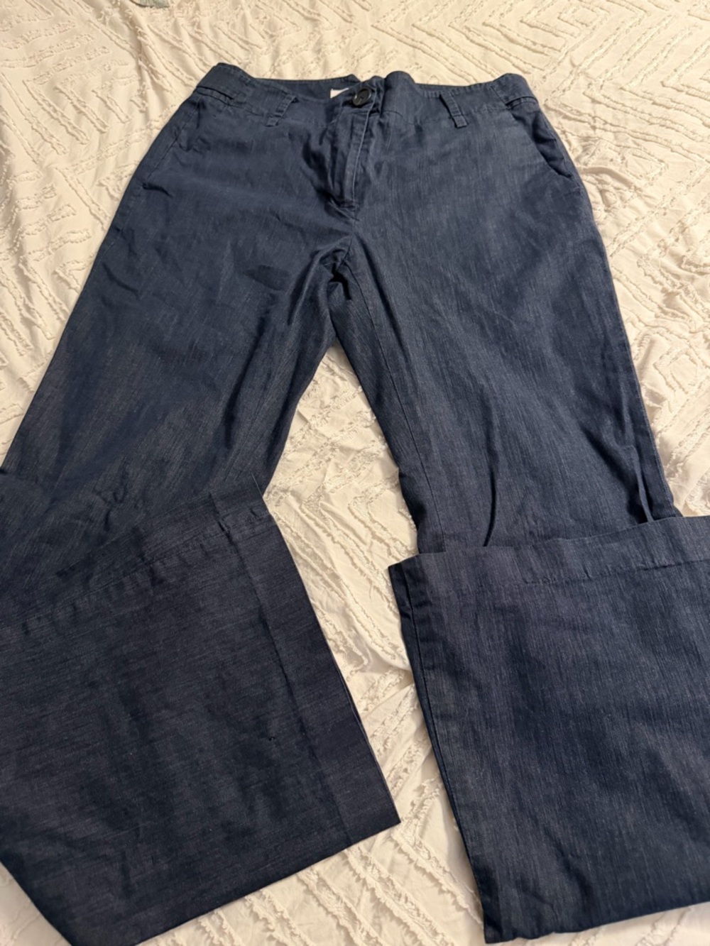 Super soft denim look LOFT Navy Textured pants